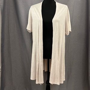 Woven short sleeved sheer cardigan